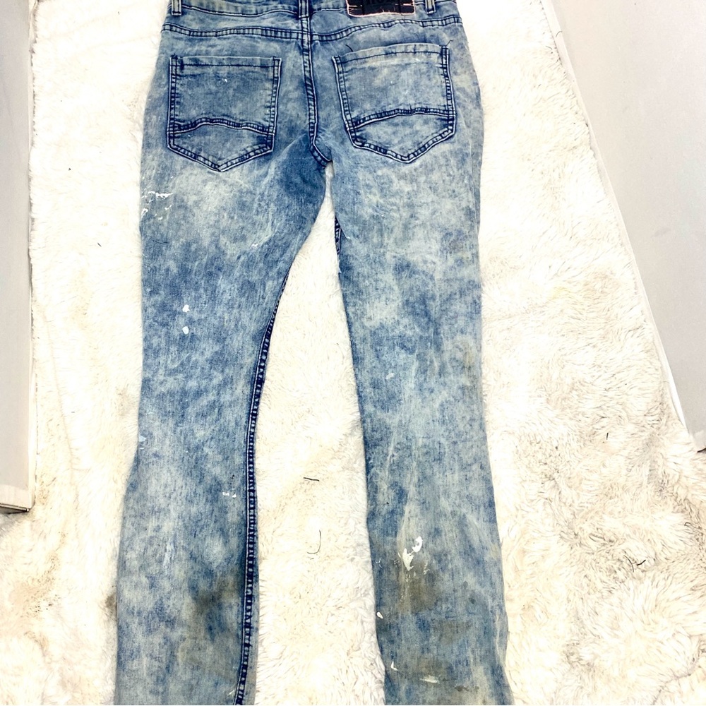 Rok grunge distressed Blue Acid Wash Jeans